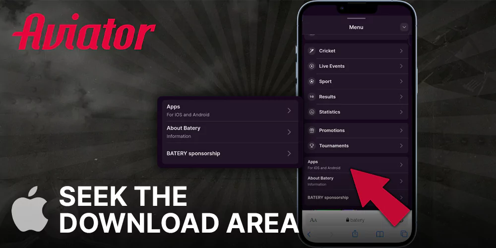 Locate the download area at the Batery