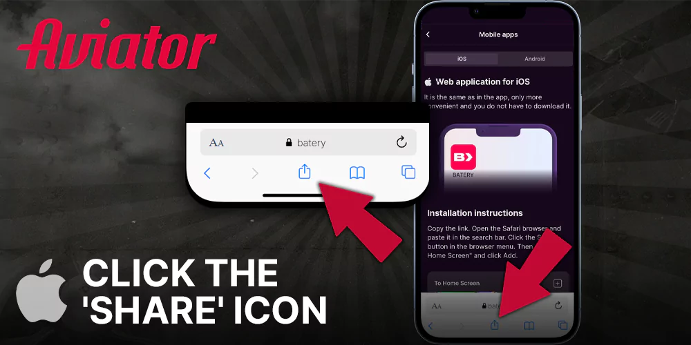 Click on the “Share” icon on your iphone