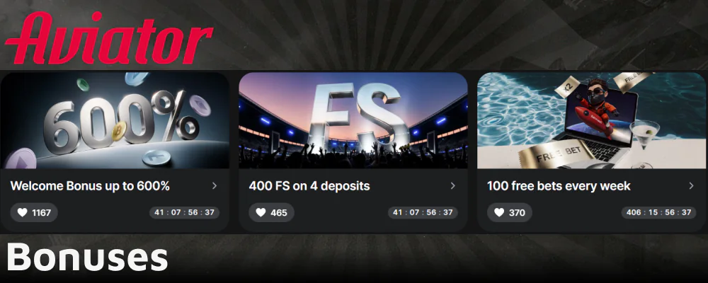 Bonuses for 1win Aviator online game